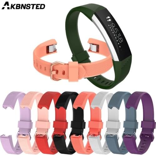 AKBNSTED Soft Silicone Replacement Watch Band For Fitbit Alta HR Sport Wristband Bracelet Watch Strap Accessories For Alta HR