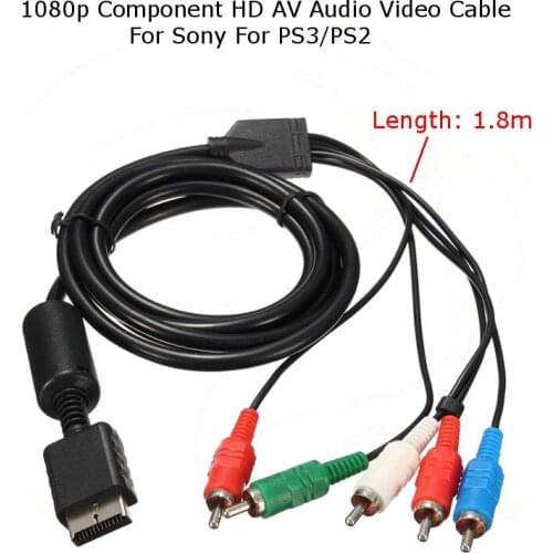 New1.8M Component AV/YPbPr Audio Video HDTV Cable for SONY Playstation 3 for PS3/ Playstation 2 PS2 Support 480i/480p/720p/1080i