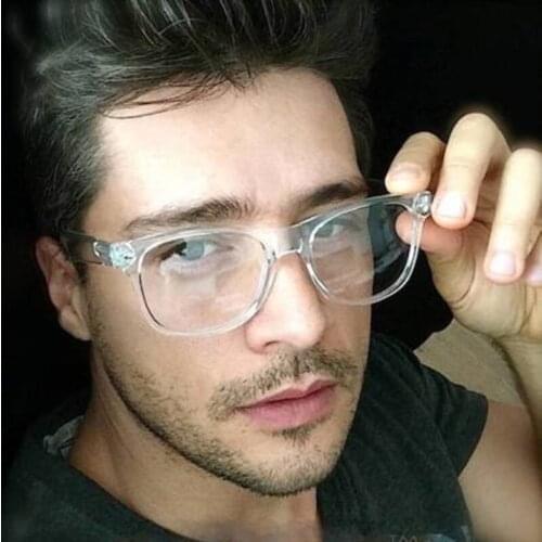 New Retro mens Transparent glasses clear lenses PC Comotuer Square eyeglasses frames for women reading eyewear male Spectacle