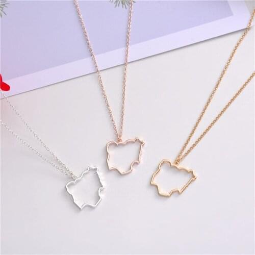 30 Outline Africa Nigeria map Country necklace hollow State geography island city Hometown souvenir pendant Necklace Jewelry