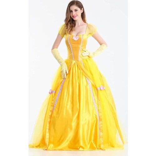 Sexy Yellow Dress Skirt Costume Women Girl Cosplay Clothing Student Children Princess Dress Ball Dance Birthday Party Uniform