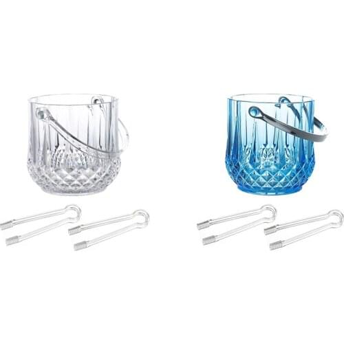 Ice Bucket Plastic Ice Bucket With Handle Acrylic Transparent Champagne Beer Wine Ice Bucket For Home