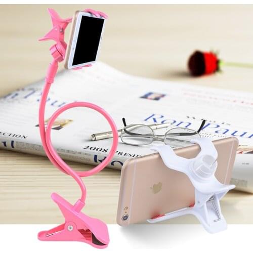 Portable 360 Clip Mobile Phone Stand Flexible Lazy Bed Holder Desktop Bracket Mount Stand Base bracket Support For iphone Huawei