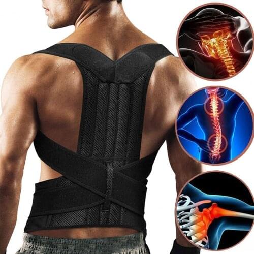 Men Women Back Brace Belt Support Correct Posture Adjustable Buckles Lightweight Ergonomic Adult Correction Belt Health Care
