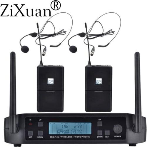 UHF Handheld karaoke Microphone Wireless Professional System 2 Channel Frequency Adjustable Cordless For Church