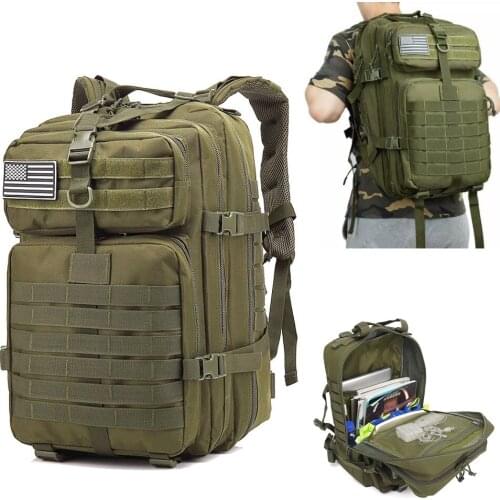 50L Large Capacity Men Army Military Tactical Backpack 3P Softback Outdoor Waterproof Bug Rucksack Hiking Camping Hunting Bag096