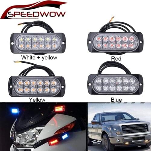 SPEEDWOW LED Strobe Warning Light Assembly Emergency Running Light Bar Flashing For Car Truck Orange Grill Breakdown Flashing