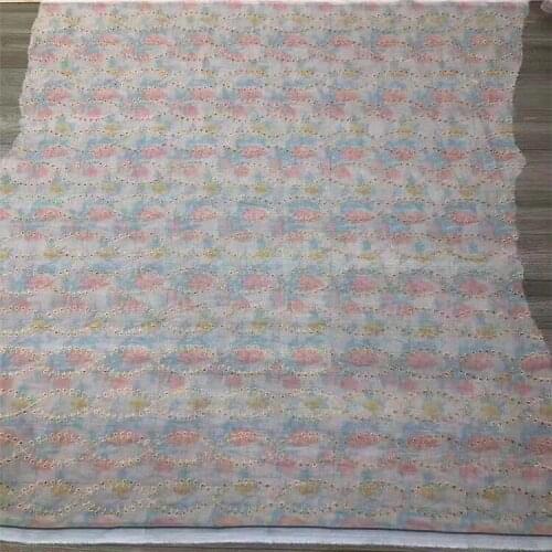 Fresh Multi-Color Embroidery Fabrics Vintage Multi-Flower Spot Multi-Color Lace Fabric Mesh Childrens Clothing Embroidery Lace