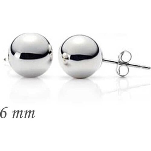 Tevuli 925 Sterling Silver Ball Earrings-6mm