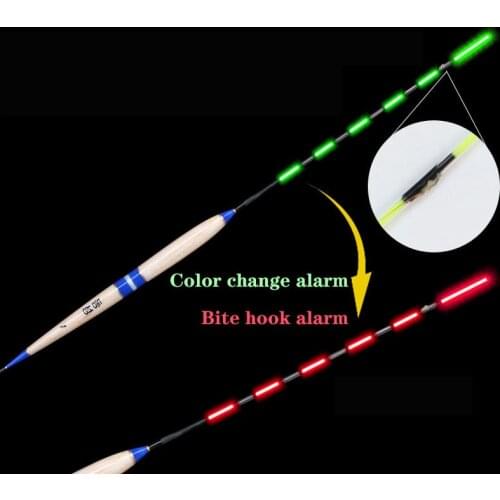 Smart Fishing Float Bite Alarm Fish Bait LED Light Color Change Automatic Night Electronic Changing Buoy Glow In The Dark CR425