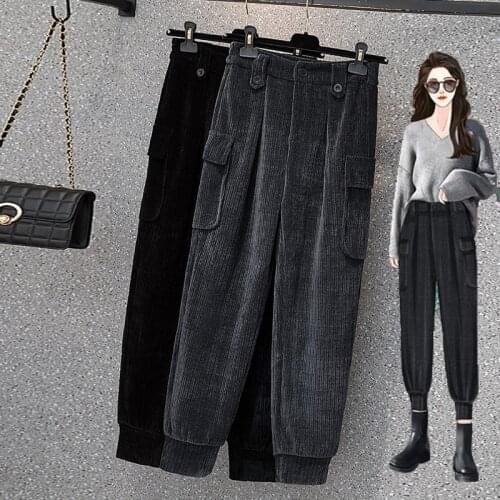 Женские вельветовые брюки YM-capacity for love China At AliExpress