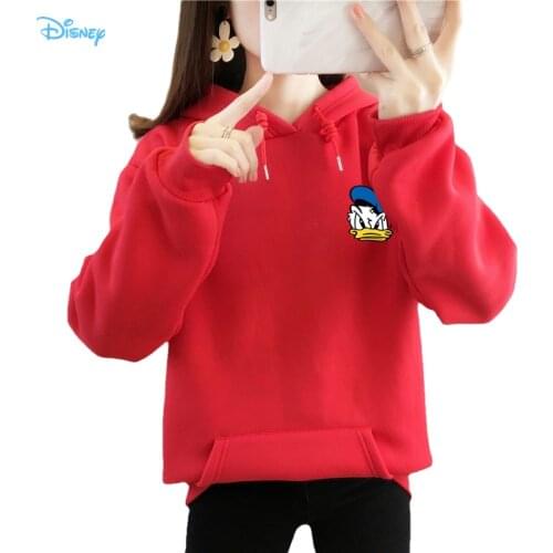 Disney Anime Angry Donald Duck Funny Y2k Hoodies Ladies Autumn Winter 2021 Korean Fashion Streetwear Oversized Hoodie Woman 90s