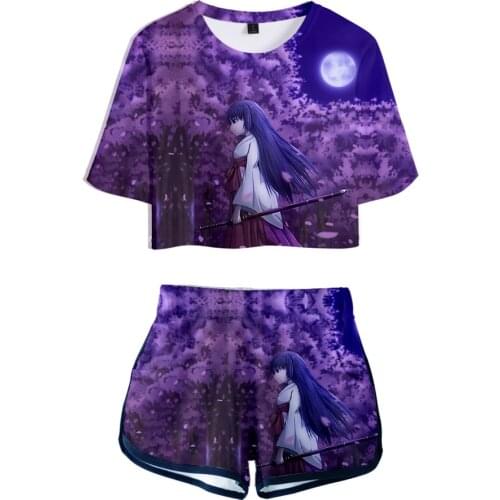 2021 Higurashi no Naku Koro ni Sotsu 3D Print Two-piece Sets Women New Summer Short Sleeve T-shirt +Short pants Set