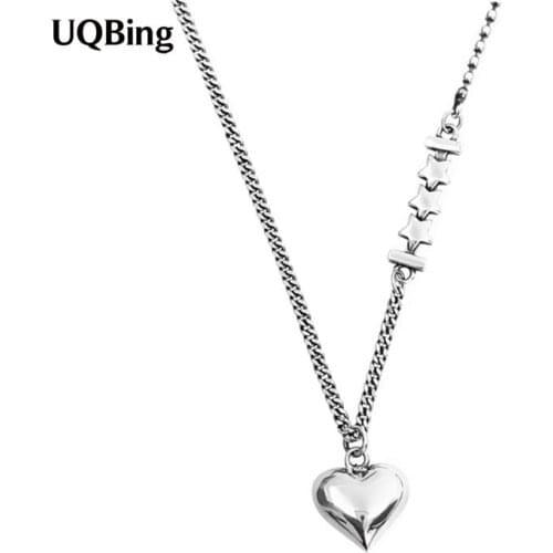 Glossy Heart Shape Pendant Necklace For Women Fashion 925 Sterling Silver Jewelry