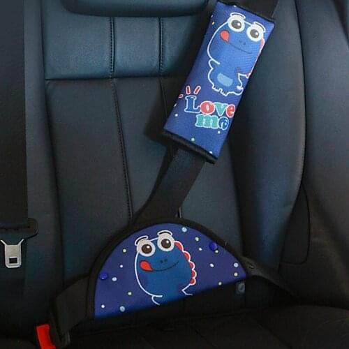 1set Car Seat Belt Holder Seatbelt Cute Cartoon Animal Padding Cover For Child Kids Neck Safety Shoulder Protector Pad Kit