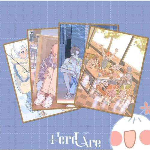 1 PC Here U Are Colored Paper Ornaments Li Huan, Yu Yang Cartoon Characters Greeting Cards Gift Card