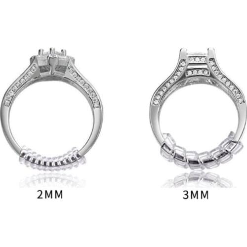 10 Pcs Transparent Spiral Tightener Ring Size Adjuster Reducer Resizing Tool for Jewelry Guard