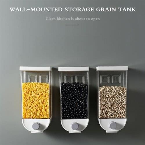 1000ml/1500ml grain storage box wall mounted tank home grain bean rice container oatmeal dispenser