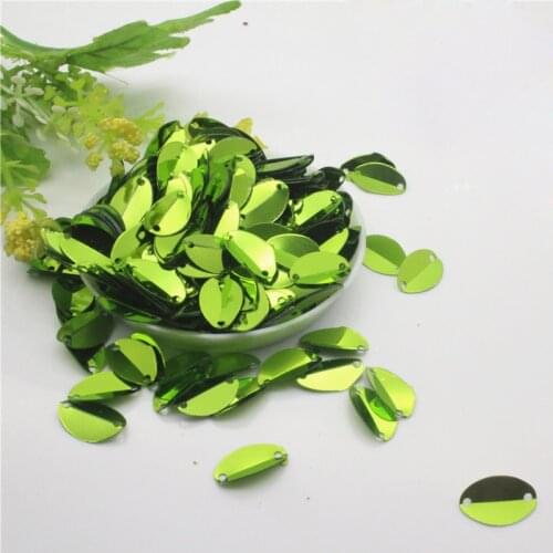 1000pcs 8*13mm Cup Oval Folded Sequins Horse Eyes Shape For Crafts Loose Paillettes Diy Wedding Sewing Accessories Light Green