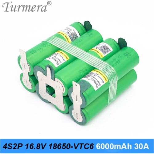 18650 US18650vtc6 6000mAh 30a Welding Battery 4s2p 16.8v 14.4v Battery Pack for Screwdriver Tools Battery Customized Battery