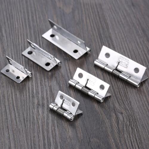 2Pcs 1/1.5/2 inch Automatic Cabinet Cupboard Wardrobe Jewelry Boxes Spring Hinge Self Closing Stainless Steel Spring Door Hinge