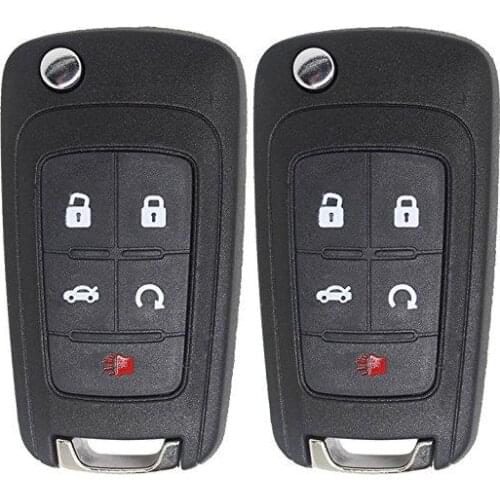 2pcs High Quality Remote Key Fob 5 Button Key Replacement for Chevrolet OHT01060512 Black