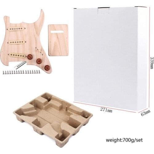 Prewired-Loaded SSS Maple Wood 3 Ply Pickguard Alnico V Pickups for Guitar
