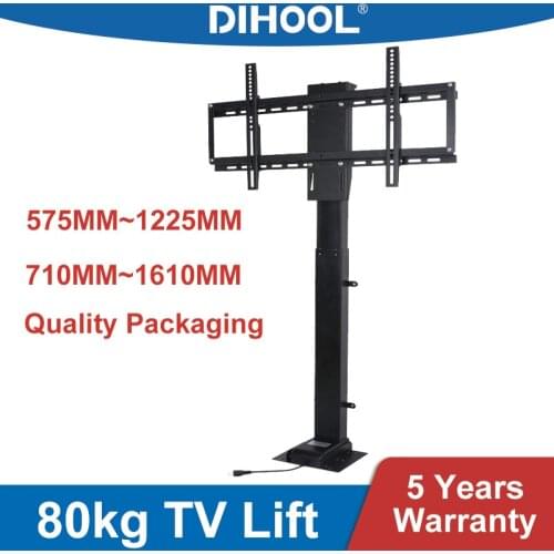 TV Lift Height Adjustable Mounting Bracket Electric Remote Control Computer Display 32~70 Inch Motorized Stand Mechanism In Bed