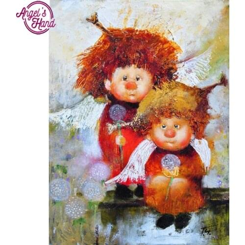 DIY 5D Diamond Mosaic Angel Diamond Painting Cross Stitch Kit Diamonds Embroidery Angel For Kids Square Drill Home Decoration