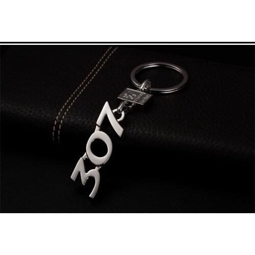 Wholesale 50pcs Keyrings For 206 207 307 308 408 3008 508 Keychain Keyring Car Styling Key Ring Keyrings