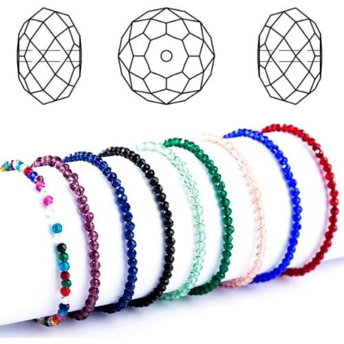 10 Colors Bicone Crystal Glass Beads Strands 3mm Briolette Rondelle Beads Faceted Spacer Beads for Craft Jewelry Bracelet Making