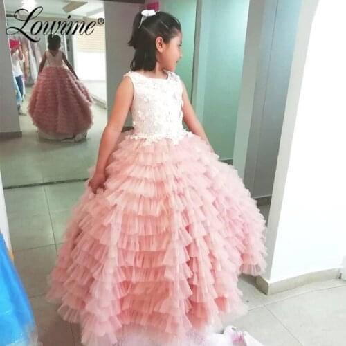 Pink Princess Dress For Kids Girls Pageant Dresses For Girls Robe De Mariee Flower Girl Dress First Communion Dresses Kids Dress
