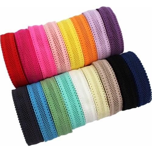 5/8'' 5 Yards Ribbon Elastic Foldover Elastics Stretch Hair Ties Headbands for Baby Girls Hair Bow,E-20519-1201