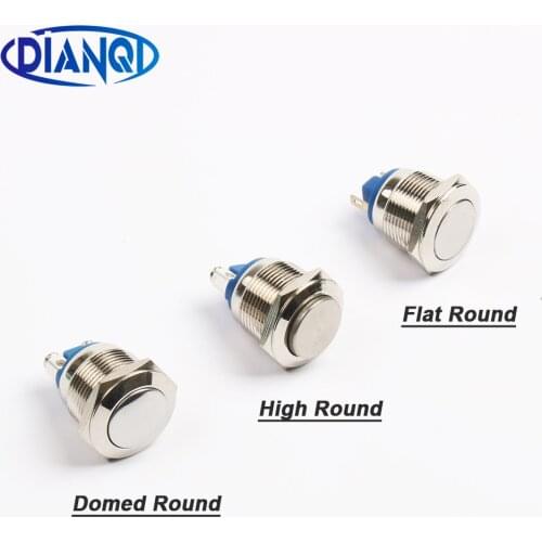 19mm Reset Momentary Metal push button switch 3A/250V Copper plated nickel Silver car horn door control switch screw foot