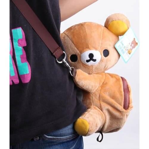 Cute plush bear messenger bag girl lolita shoulder bag soft plush toy doll gift for women girls mini purse