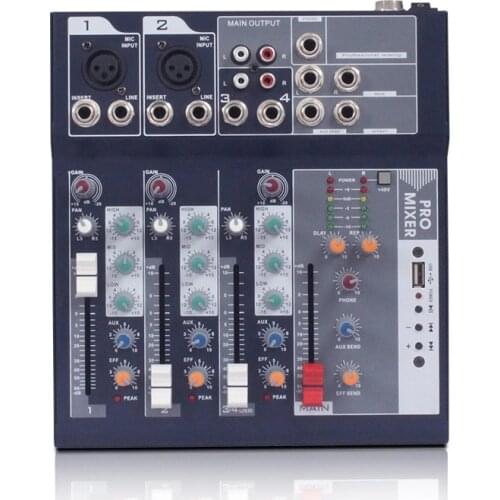 Mini Audio Mixer Karaoke Mixing Console Sound Bluetooth Record Computer Playback 48v Phantom Power Delay Repaeat Effect BT Mixin