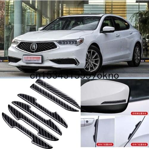 For ACURA ILX MDX RDX RL TL TLX Car Side Door Edge Mirror Guard Bumper Trim Protector Stickers 6Pcs