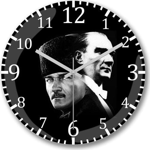 Ataturk Wall Clock Dished Real Glass