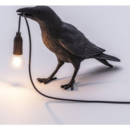Auspicious Bird Table Lamp Night Light Originality Funny Animal Resin Desk Wall Lamp Decorate Light