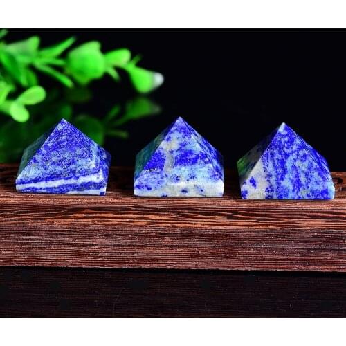 Natural Lapis Lapis Firefly Stone Tiger Eye Stone Pyramid Repair Chakra Mineral Quartz Energy gem ornament