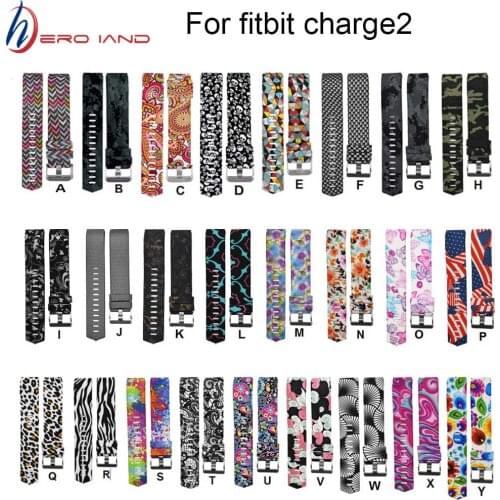 New Arrival Colorful Fashion Sports Silicone watchband Bracelet Strap Band wristband For Fitbit Charge 2 Pattern Wrist Strap
