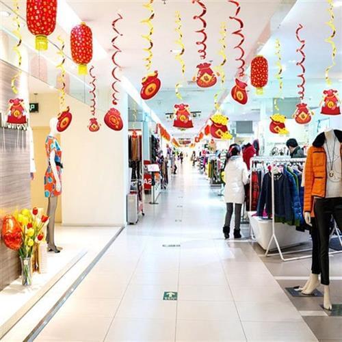 New year interior decoration, festive hanging decoration, shopping mall, new year hanging, f annual meeting, new years festival