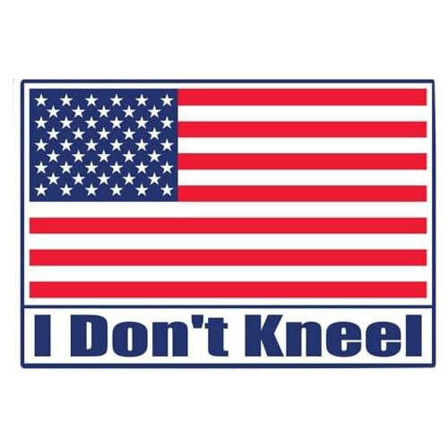 New Reflective I Don't Kneel USA American Flag Vinyl High-quality Color Car-Sticker Decals Bumper Car Interior KK14*9cm