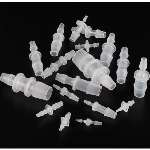 10~100pcs 2.4~9.5mm Fish Tank Air Pump Hose Stright Reducing Connector PP Irrigation Aquarium Watering Fittings Pagoda Joints