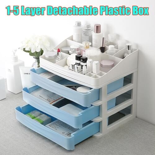 Plastic Box Large Capacity Storage Box Drawer Makeup Cosmetic Organizer Box House Phone Sundries Care Rack Dropshipping