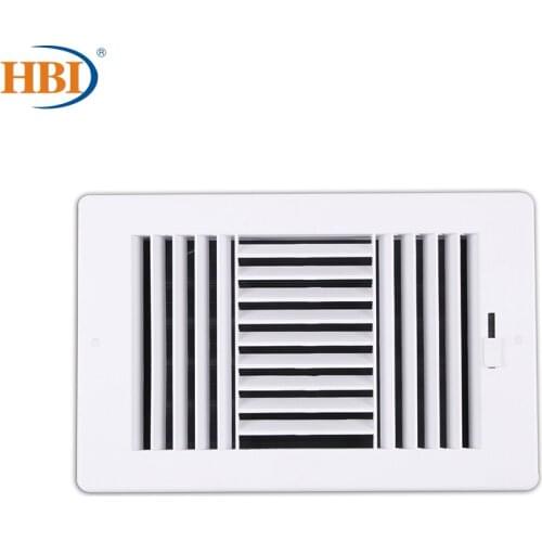 3-Way W10" x H6" Plastic Ventilation Grille Decorative Sidewall/Ceiling Register Plafond Air Vent Grille Aeration Bright White
