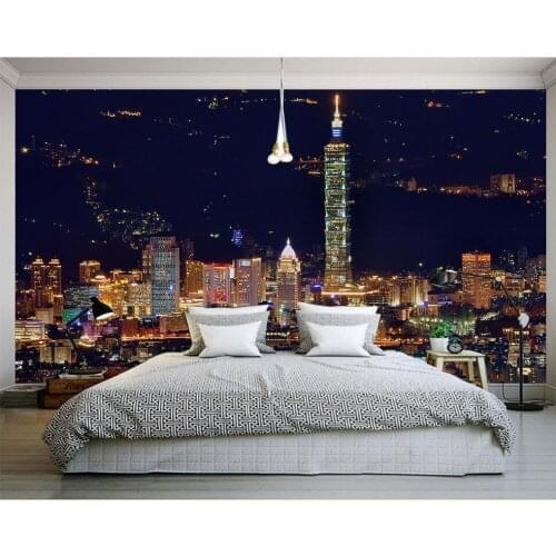 Custom Photo Wallpaper 3D European City Lights Art Retro Sofa Backdrop 3D Wallpaper 3D Mural Wallpaper