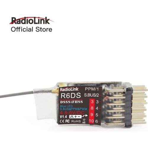 Radiolink R6DS 2.4G 6/10 Channels RC Transmitter Receiver SBUS/PWM/PPM for Racing Drones Quad Airplane