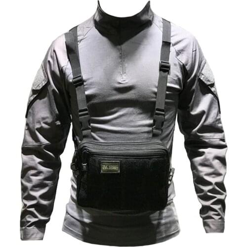 Adjustable Tactical chest bag With shaped Suspender Molle Pouch