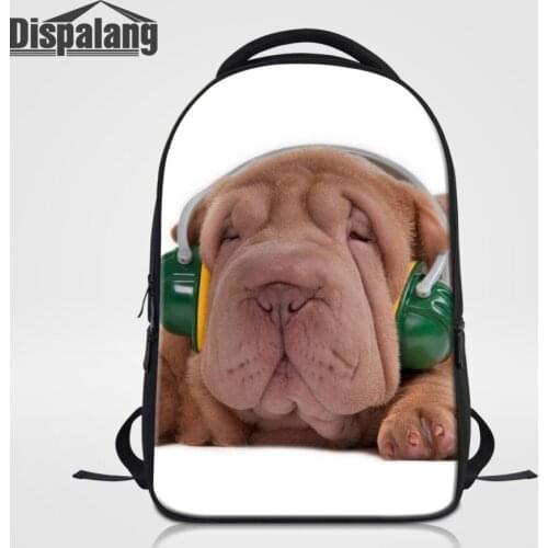 Dispalang Men Women Laptop Backpack Mochila Dog Animal Print School Bags For Teenagers Travel Bags Large Capacity Shoulder Bag